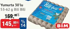BİLİ BİLİ YUMURTA 30'LU 53-62 G fiyat ve kampanya bilgisi